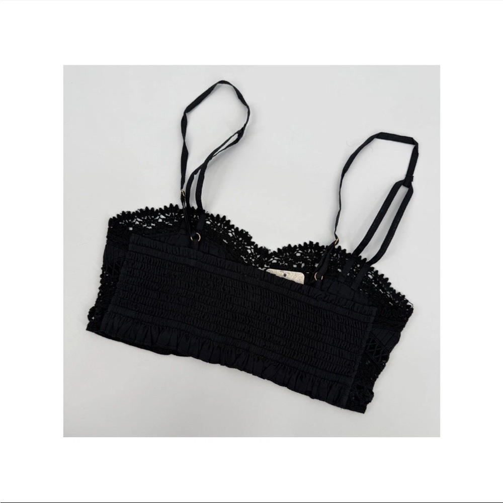 Free People Intimately Black Lace Smocked Bralette - Picture 2 of 5